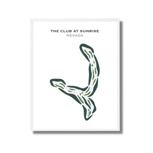 The Club at Sunrise, Nevada / Mapa del campo de golf, mapa de golf, regalo para golfista, diseño de tarjeta de puntuación, regalo para novio golfista, lámina artística sin marco