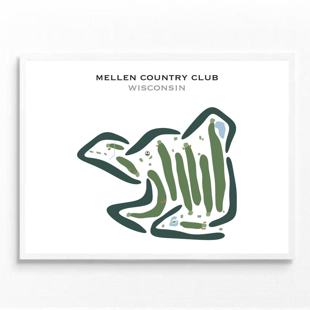 Mellen Country Club WI Golf Course Map Golf Map Golfer Gift for