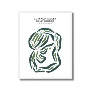 Buffalo Valley-golfbaan, Tennessee | Golfbaankaart, golfkaart, golfer cadeau voor hem, scorecardlay-out, cadeau golfer vriendje, kunstdruk INGELIJST