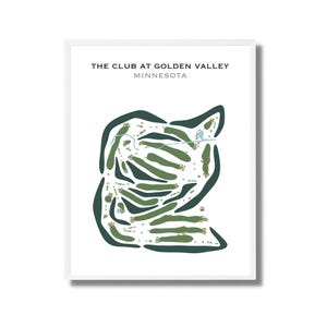 The Club in Golden Valley, Minnesota | Golfbaankaart, golfkaart, golfer cadeau voor hem, scorekaartlay-out, cadeau golfer vriendje, kunstprint INGELIJSTE