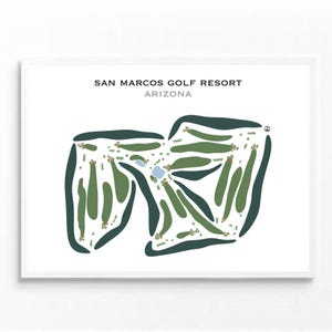 San Marcos Golf Resort, AZ | Mapa pól golfowych, Mapa pól golfowych, Prezent dla golfisty dla niego, Układ karty wyników, Prezent dla chłopaka golfisty, Wydruk artystyczny BEZ RAMY