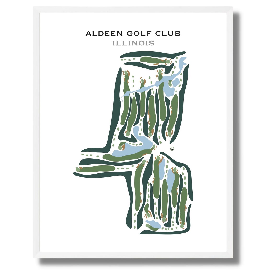 Aldeen Golf Club Illinois Golf Course Map Home Decor Etsy