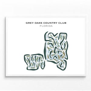 Grey Oaks Country Club, FL | Golf Course Map, Golf Map, Golfer Gift For Him, Scorecard Layout, Golfer Boyfriend Gift, Art Print Decor
