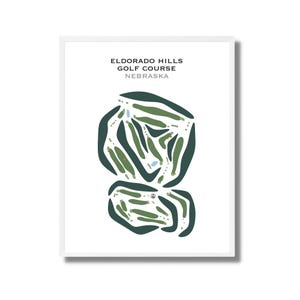 Campo de golf Eldorado Hills, NE / Mapa del campo de golf, Mapa de golf, Regalo para golfista, Diseño de tarjeta de puntuación, Regalo para novio golfista, Lámina artística sin marco