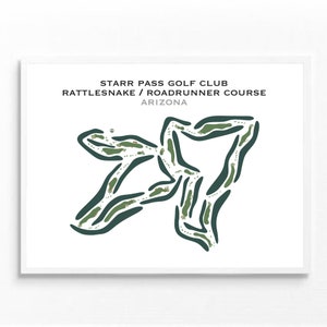 Club de golf Starr Pass, campos de golf Rattlesnake-Roadrunner, AZ / Mapa de campos de golf, regalo de golfista para él, regalo de novio golfista, impresión artística SIN MARCO