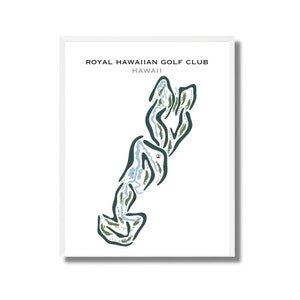 Golf Club Prints - Royal Hawaiianische Golfkurs Karte | Ungerahmtes Golf Poster | Aquarell Golf Platz Layout Drucke | Golfer Geschenk