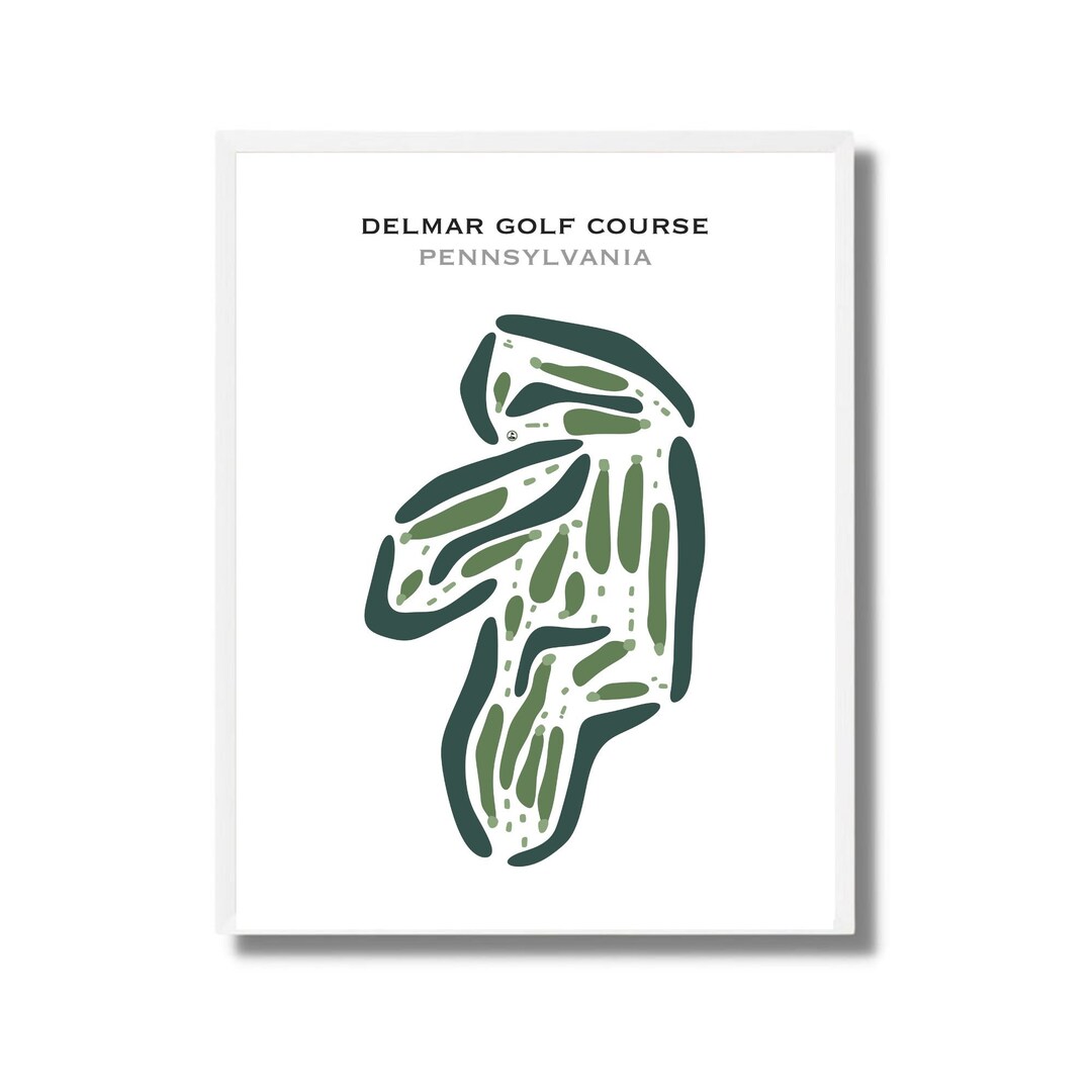 Delmar Golf Course, PA Golf Course Map, Golf Map, Golfer Gift for Him