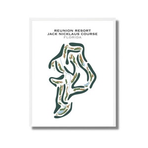 Reunion Resort Jack Nicklaus Course, FL | Mapa do campo de golfe, Mapa de golfe, Presente para jogador de golfe, Layout de cartão de pontuação, Presente para namorado jogador de golfe, Impressão de arte SEM MOLDURA