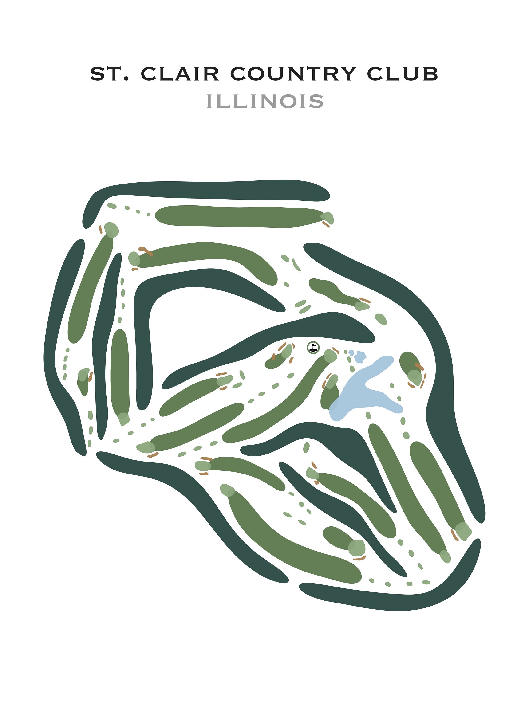 St. Clair Country Club IL Golf Course Map Home Decor - Etsy
