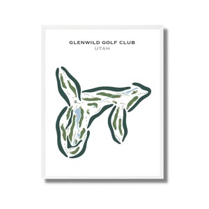 Impresiones de clubes de golf: mapa del campo de golf de Glenwild, Utah / Diseño de campo de golf, ilustraciones para mapas de golf / Póster de campo de golf sin marco / Regalos para golfistas