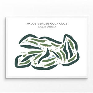 Club de golf de Palos Verdes, Californie | Carte du parcours de golf, carte du golf, cadeau golfeur pour lui, mise en page de la carte de score, cadeau petit ami golfeur, impression d'art sans cadre