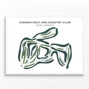 Chowan Golf & Country Club, PNG | Golf Platz Karte, Golf Karte, Golfer Kunst-Dekor, Golf Wandkunst | Aquarell Style Kunstdruck Kein gerahmt