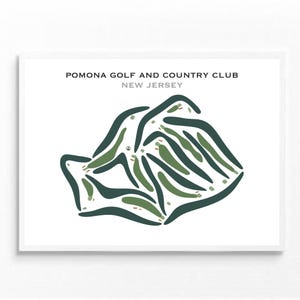 Pomona Golf & Country Club, NJ / Mapa del campo de golf, mapa de golf, regalo de golfista para él, diseño de tarjeta de puntuación, regalo de novio golfista, impresión artística SIN MARCO