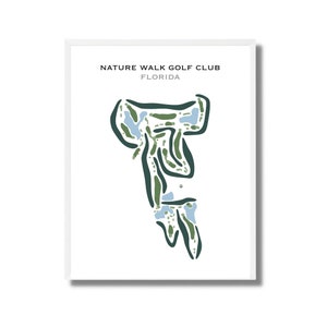 Nature Walk Golf Club, FL / Mapa del campo de golf, decoración, regalo de golfista para él, diseño de tarjeta de puntuación, regalo de novio golfista, impresión artística SIN MARCO