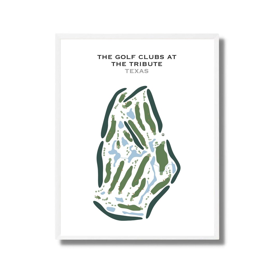 The Golf Clubs at the Tribute, TX | Golf Course Map, Decor, Golfer Gift ...