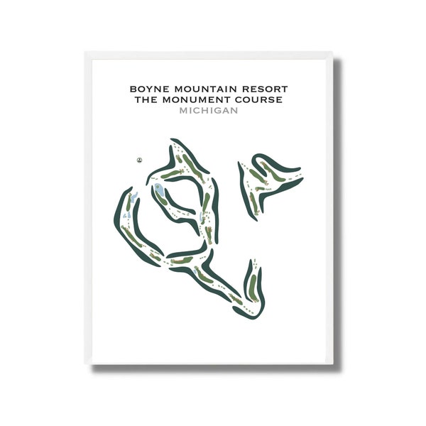 Boyne Mountain Resort, The Monument Course, MI | Golf Course Map, Gift For Him, Scorecard Layout, Golfer Boyfriend Gift, Art Print UNFRAMED