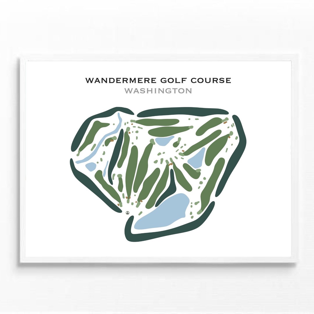 Wandermere Golf Course WA Golf Course Map Home Decor Golfer Gift for Wandermere Golf Course WA Golf Course Map Home Decor Golfer Gift for