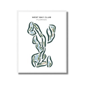 West Bay Club, Florida, Golf Platz Karte, Golf Geschenke für Männer, Golf Dekor, Golf Karte Druck, Geschenk für Mann, Vatertag, ungerahmt