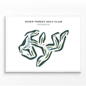 River Forest Golf Club, GA | Kunstdruck, Golf Karte, Golf Karte, Golf Karte, Score Karte, Golf Karte, Kunstdruck UNGERAHMT, für Sie und Ihn