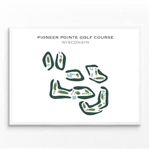 Campo de golf Pioneer Pointe, Wisconsin / Mapa del campo de golf, regalos para él, decoración de golf para el hogar, arte de pared de golf / Impresión artística estilo acuarela sin marco