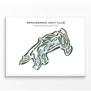 Renaissance Golf Club, MA / Mapa del campo de golf, mapa de golf, regalo de golfista para él, diseño de tarjeta de puntuación, regalo de novio golfista, impresión artística SIN MARCO