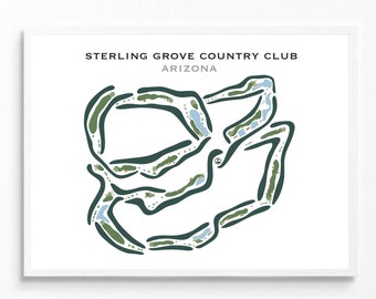 Sterling Grove Country Club, Arizona, Golf Course Map, Golfer Decor Gift, Golf Gift Ideas, Gifts for Husband, Minimalist Golf Course Map