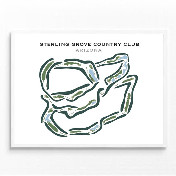 Sterling Grove Country Club, Arizona, Golf Course Map, Golfer Decor Gift, Golf Gift Ideas, Gifts for Husband, Minimalist Golf Course Map