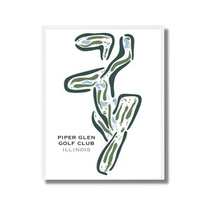 Piper Glen Golf Club, Illinois, Mapa del campo de golf, Golf, Regalo para amantes del golf, Regalo de Navidad, Regalos de golf para mujeres, Regalos para él, SIN MARCO