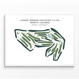 Canoe Brook Country Club, North Course, NJ | Golf Course Map, Golf Map, Golfer Gift For Him, Golfer Boyfriend Gift, Art Print Decor