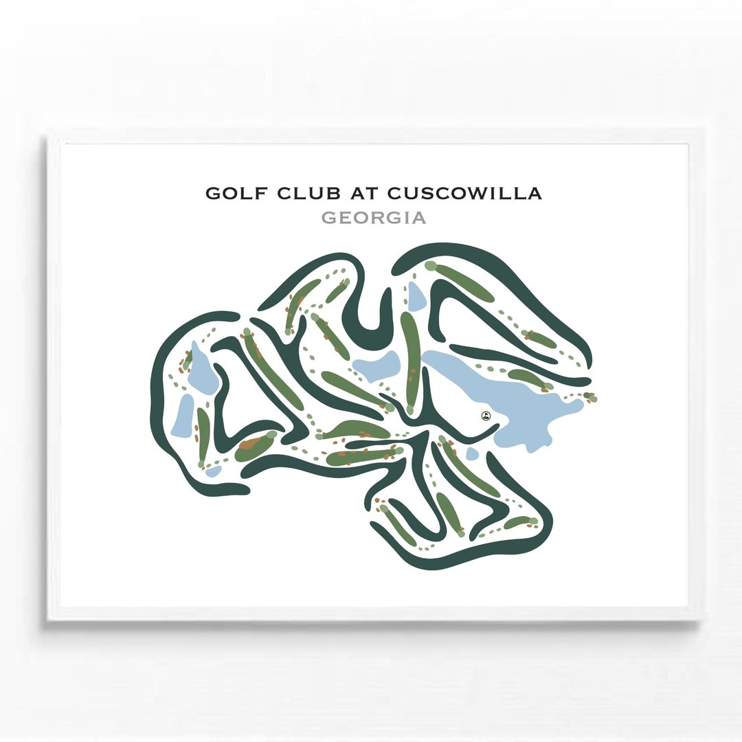 Golf Club at Cuscowilla GA Golf Course Map Golf Map Golfer Gift Golf Club at Cuscowilla GA Golf Course Map Golf Map Golfer Gift