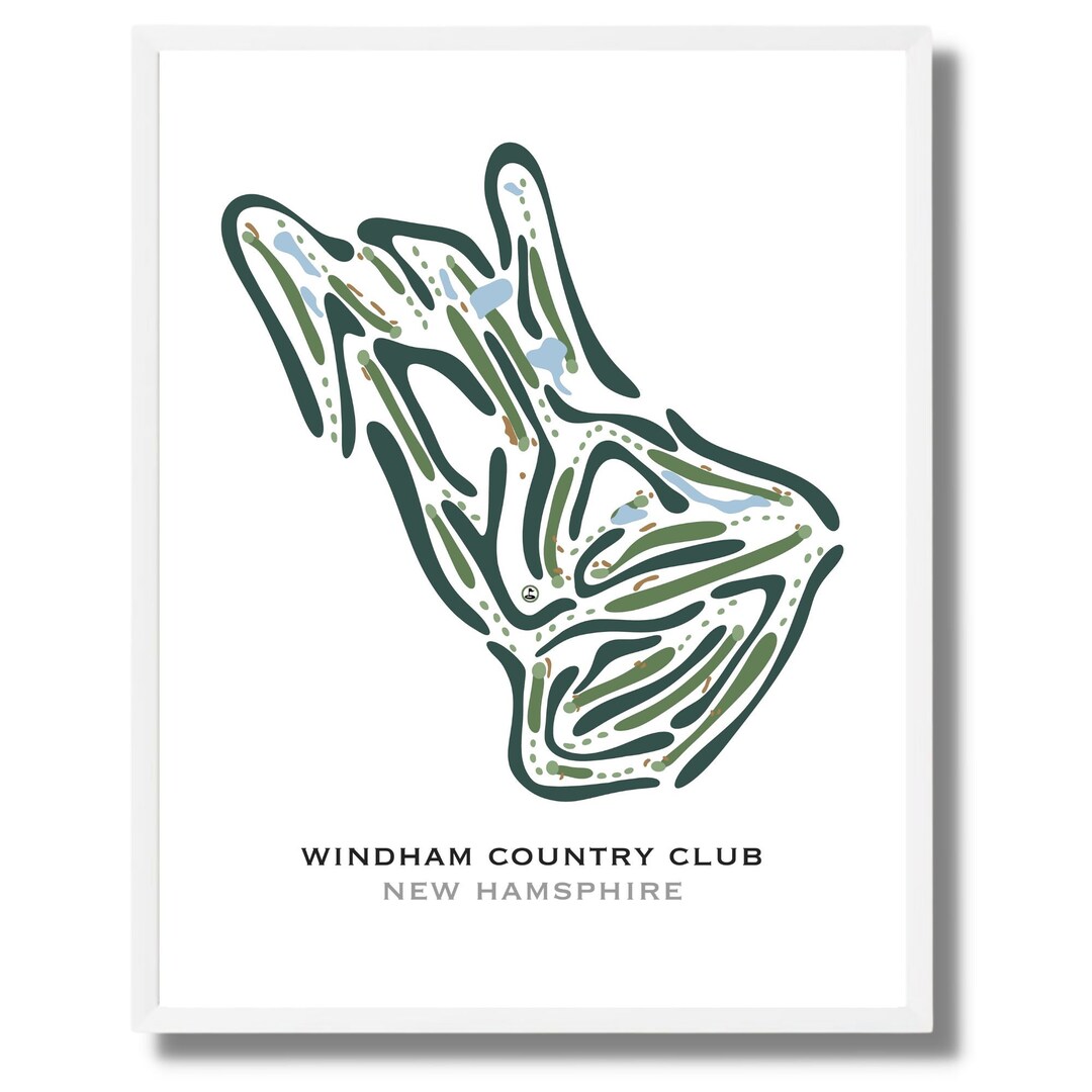 Windham Country Club NH Golf Course Map Home Decor Golfer Etsy