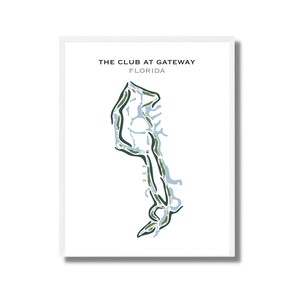 The Club at Gateway, Flórida | Mapa do campo de golfe, Mapa de golfe, Presente de jogador de golfe para ele, Layout de cartão de pontuação, Presente de namorado jogador de golfe, Impressão de arte SEM MOLDURA