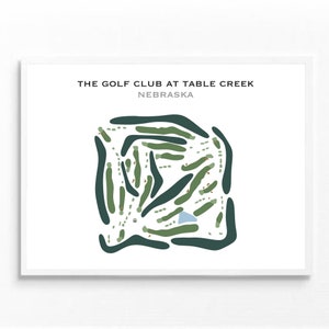 Der Golf Club in Table Creek, NE | Golf Platz Karte, Dekor, Golfspieler Geschenk, Scorekarte Layout, Golfspieler Freund Geschenk, Kunstdruck UNGERAHMT