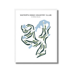 Water&#39;s Edge Country Club, VA | Golf Course Map, Golf Map, Golfer Gift For Him,Scorecard Layout, Golfer Boyfriend Gift, Art Print Decor