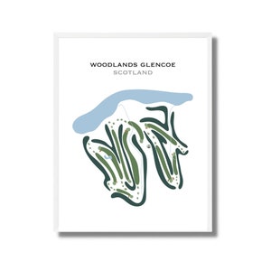 Woodlands Glencoe, Escócia | Mapa do campo de golfe, Mapa de golfe, Presente de jogador de golfe para ele, Layout de cartão de pontuação, Presente de namorado jogador de golfe, Impressão de arte SEM MOLDURA