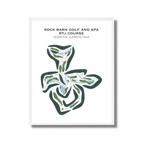 Rock Barn Country Club & Spa, Caroline du Nord | Carte du parcours de golf, carte du golf, cadeau golfeur pour lui, carte de pointage, cadeau petit ami golfeur, impression d'art sans cadre