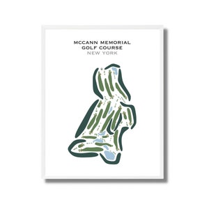 McCann Memorial Golf Course, NY | Golf Course Map, Decor, Golfer Gift For Him, Scorecard Layout, Golfer Boyfriend Gift, Art Print Decor