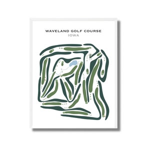 Waveland Golf Club, Iowa | Kunstdruck, Golf Karte, Golf Karte, Golf Karte, Score Karte, Golf Karte, Kunstdruck UNGERAHMT, für Sie und Ihn