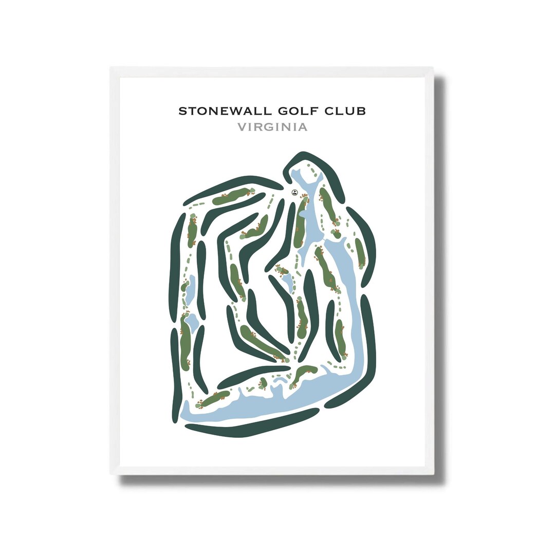 Stonewall Golf Club VA Golf Course Map Home Decor Golfer Etsy