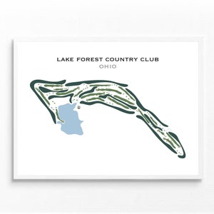 Lake Forest Countryklub, Ohio | Golf Platz Print, Geburtstagsgeschenk für Ihn, Geschenk für Papa, Golfer Ehemann Geschenk, Golf Geschenk, Golf Geschenkideen