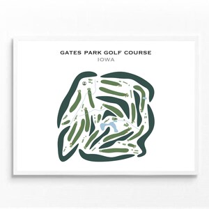 Gates Park Golf Platz, Iowa | Kunstdruck, Golf Karte, Golf Karte, Golf Karte, Score Karte, Golf Karte, Kunstdruck UNGERAHMT, für Sie und Ihn