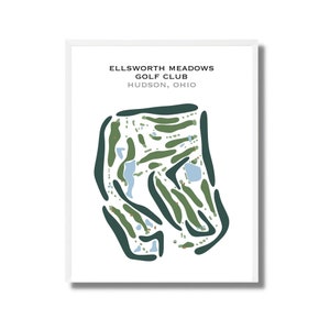 Ellsbudows Meadows Golf Club, Hudson, OH | Kunstdruck, Golfspieler Geschenk, Golfspieler Karte, Scorekarten Karte, Kunstdruck UNGERAHMT, für Ihn