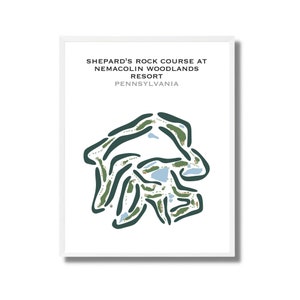 Shepherd's Rock Golf Course - Nemacolin Woodlands Resort, PA | Mapa do campo de golfe, presente de jogador de golfe para ele, presente de namorado jogador de golfe, impressão de arte SEM MOLDURA