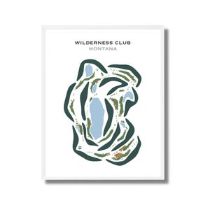 Wilderness Club, Montana | Kunstdruck, Golf Karte, Golf Karte, Golf Karte, Score Karte, Golf Karte, Kunstdruck UNGERAHMT, für Sie und Ihn