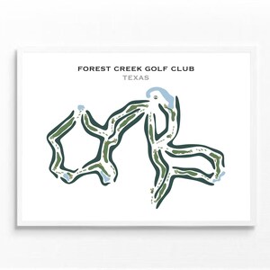 Forest Creek Golfklub, Texas | Kunstdruck, Kunstdruck, Golf Karte, Golf Karte, Score Karte, Golf Karte, Landkarte, Golf Karte, Kunstdruck UNGERAHMT