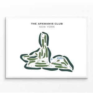 Apawamis Country Club, Nueva York, Mapa del campo de golf, Golf, Regalo para amantes del golf, Regalo de Navidad, Regalos de golf para mujeres, Regalos para él, SIN MARCO