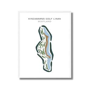 Kingsbarns Golf Links Scotland Golf Course Map Wall Art, Golfer Lover Gift For Him, Housewarming Gift, Sport Lover Gift, Man Cave Home Decor