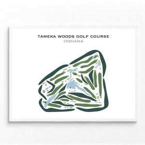 Tameka Woods Golfkurs, IN | Kunstdruck, Golf Karte, Golf Karte, Golf Karte, Score Karte, Golf Karte, Kunstdruck UNGERAHMT, für Sie und Ihn
