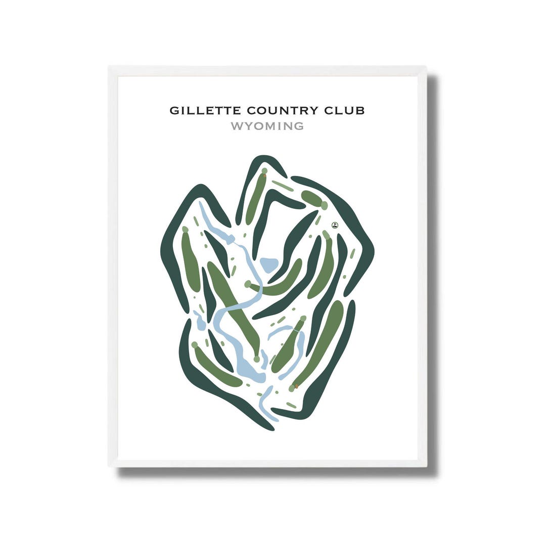 Gillette Country Club WY Golf Course Map Golf Map Golfer Gift for