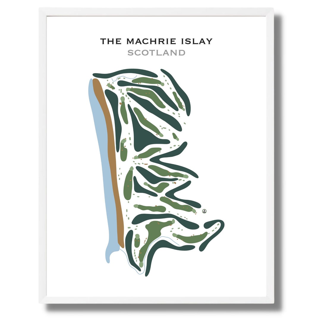 The Machrie Islay Scotland Golf Course Map Home Decor Etsy